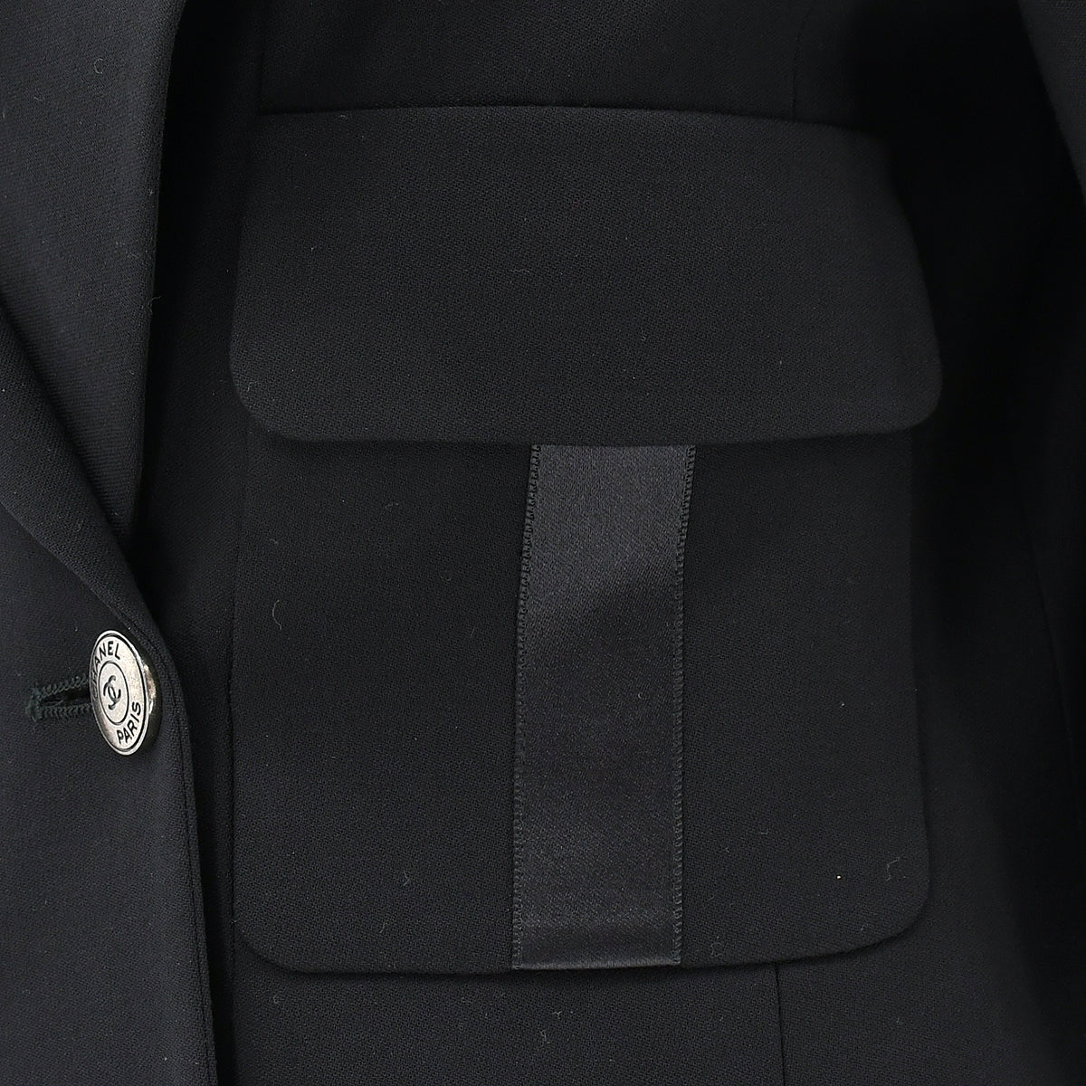 Luxury Chanel Double Breasted Jacket Black 97C #40
