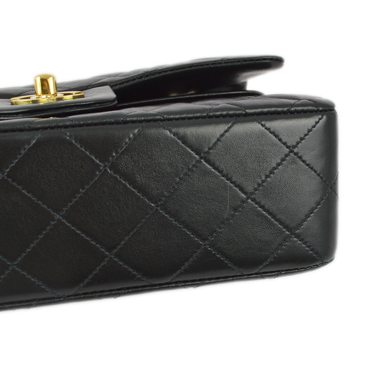 Luxury Chanel 1994-1996 Black Lambskin Small Classic Double Flap Shoulder Bag