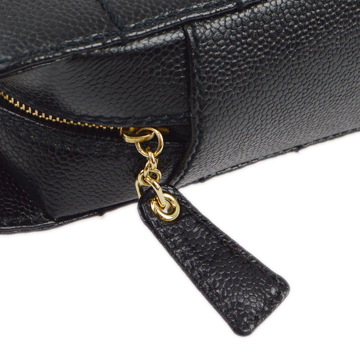 Luxury Chanel 2001-2003 Black Caviar Wild Stitch Choco Bar Chain Handbag