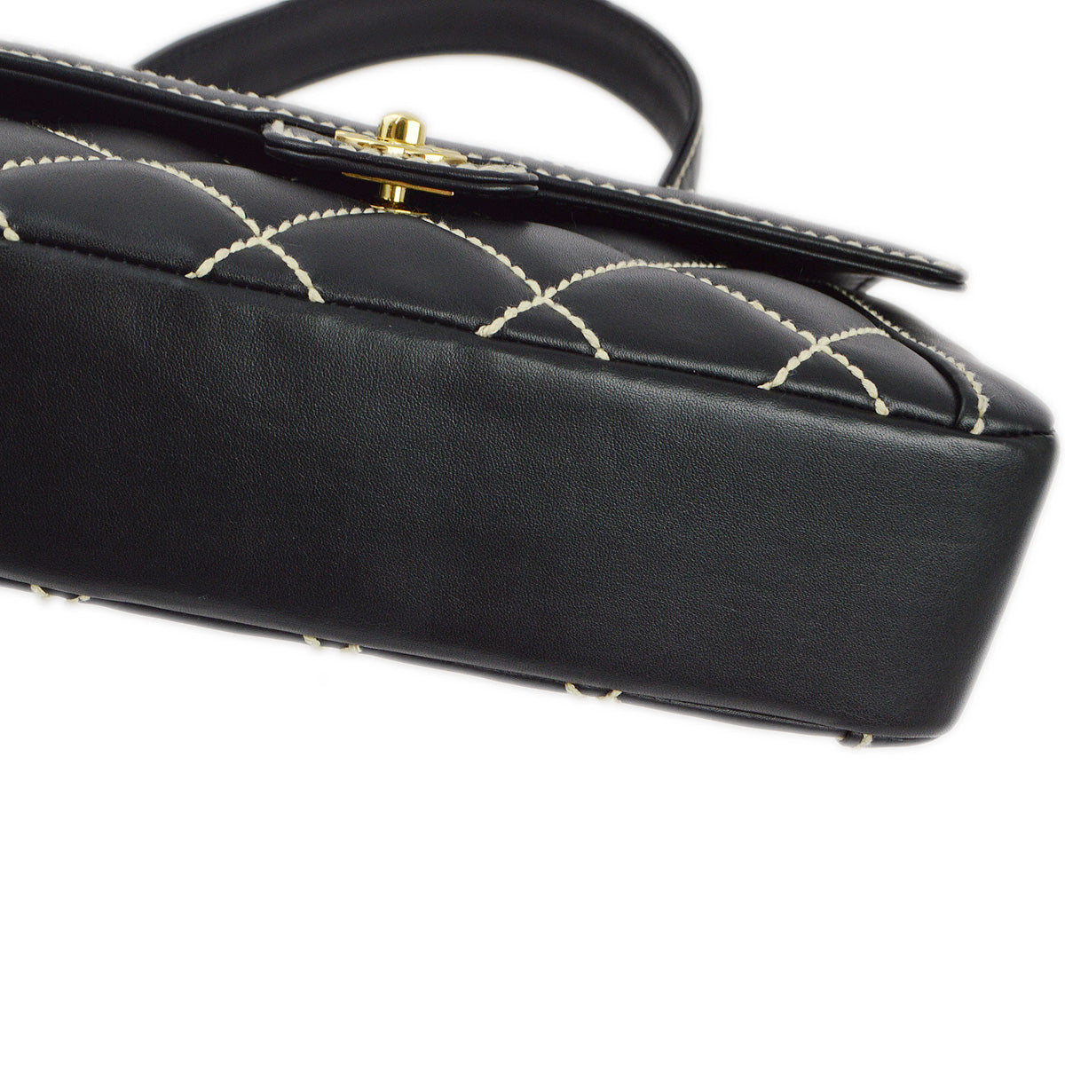 Luxury Chanel 2004-2005 Black Calfskin Wild Stitch Handbag