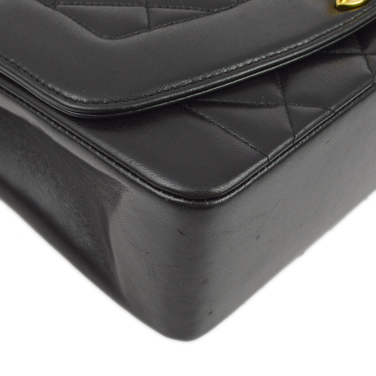 Luxury Chanel 1994-1996 Black Lambskin Small Diana Shoulder Bag