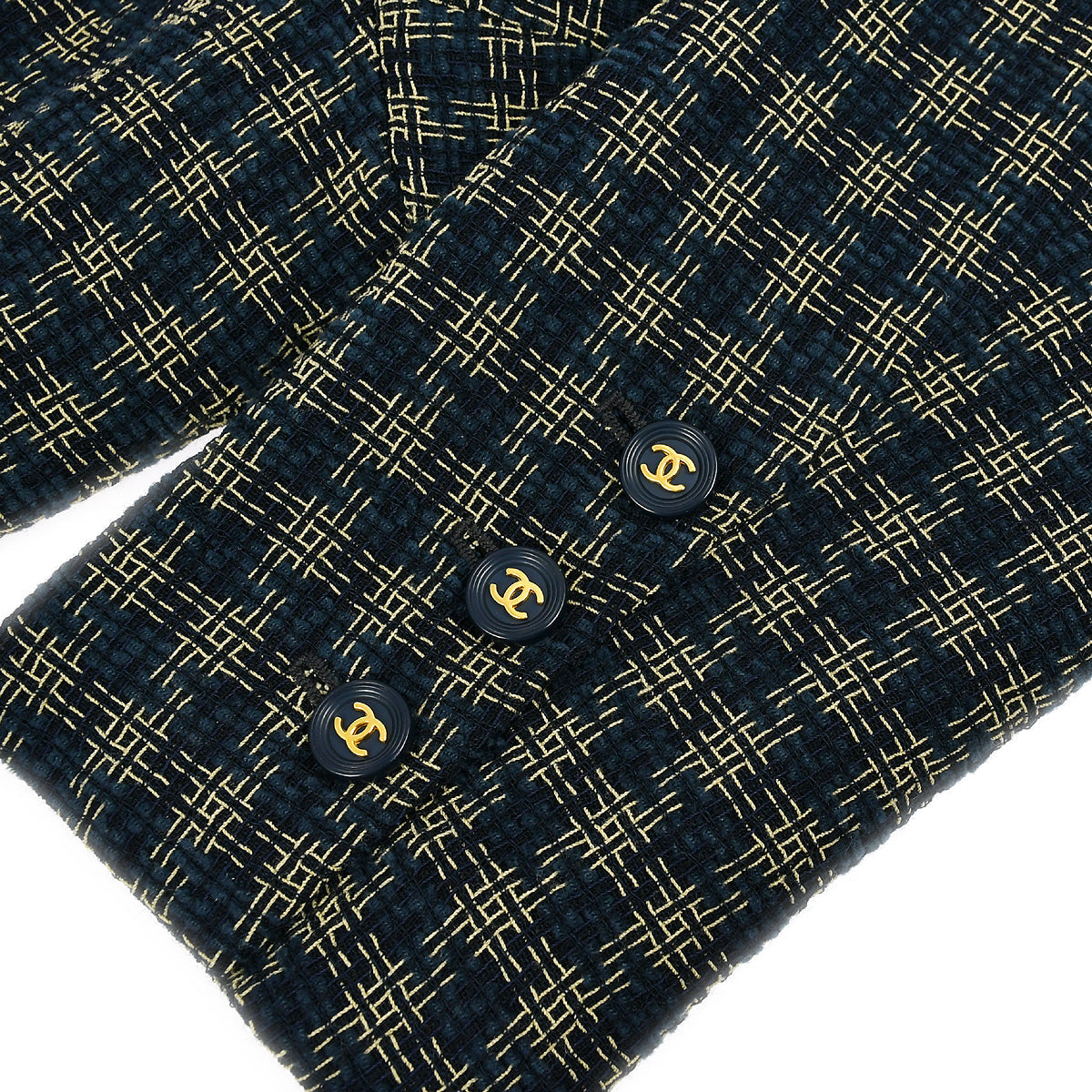 Luxury Chanel Single Breasted Jacket Navy 95A #44