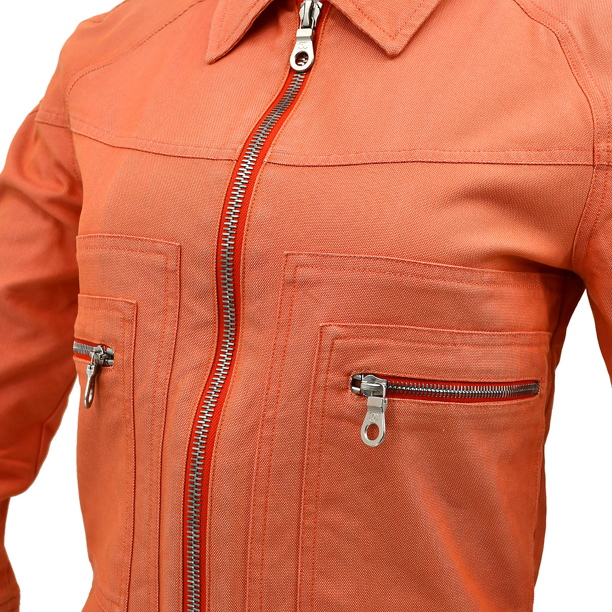 Luxury Chanel Sport Line Zip Up Jacket Orange 02S #38
