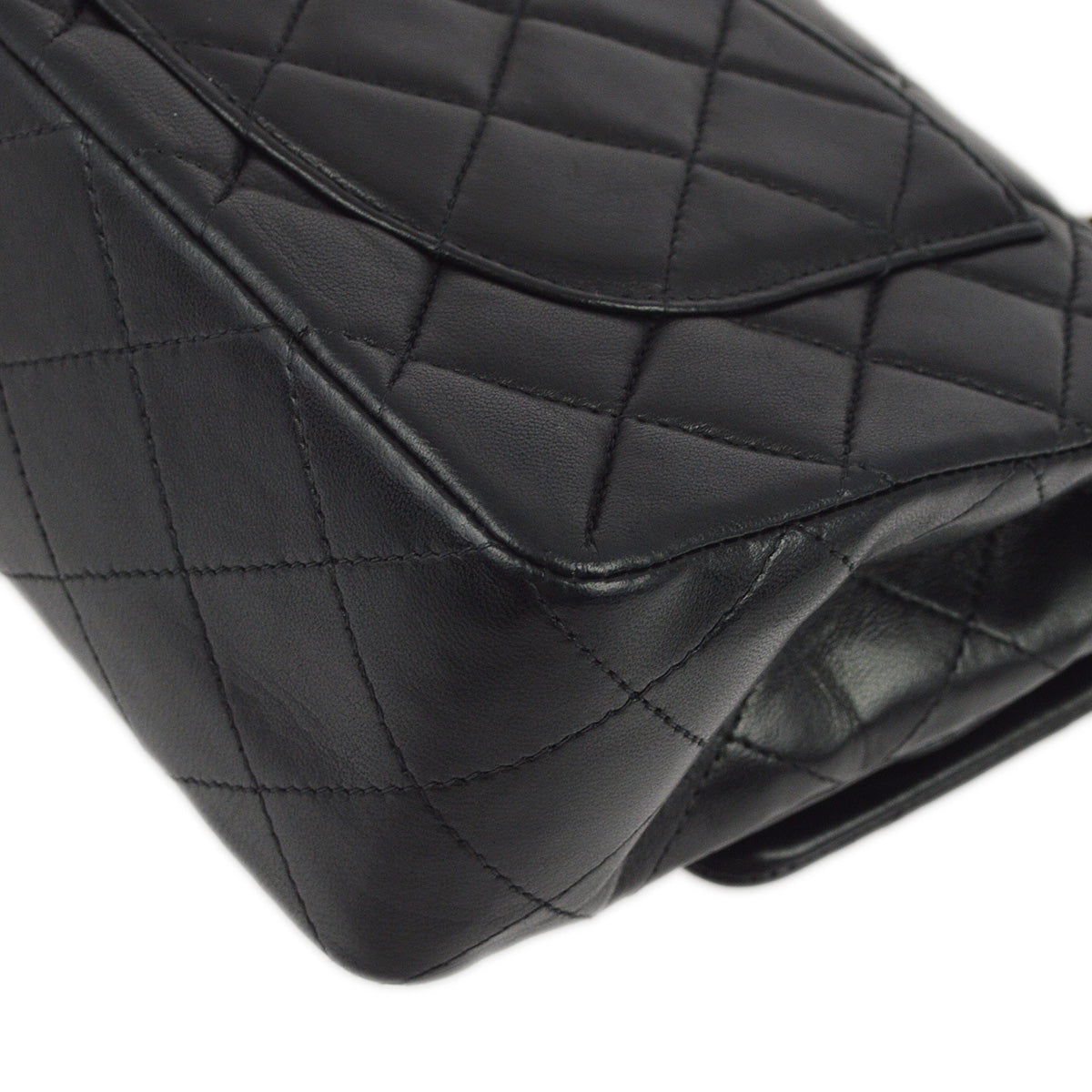 Luxury Chanel 2001-2003 Black Lambskin Small Classic Double Flap Shoulder Bag