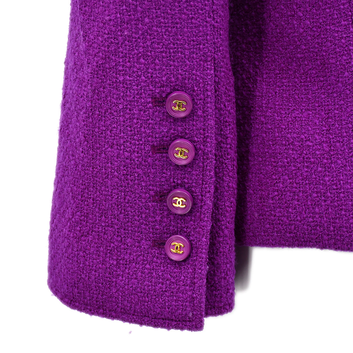 Luxury Chanel Single Breasted Jacket Purple 95A #36