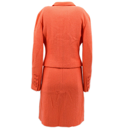 Luxury Chanel Setup Suit Jacket Dress Orange 97P #40