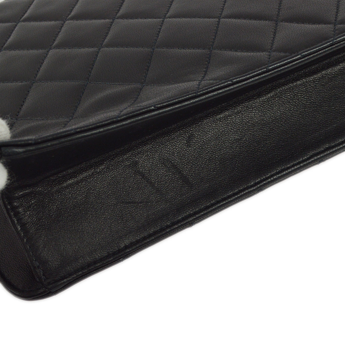 Luxury Chanel 1997-1999 Black Lambskin Pushlock Small Half Flap Shoulder Bag
