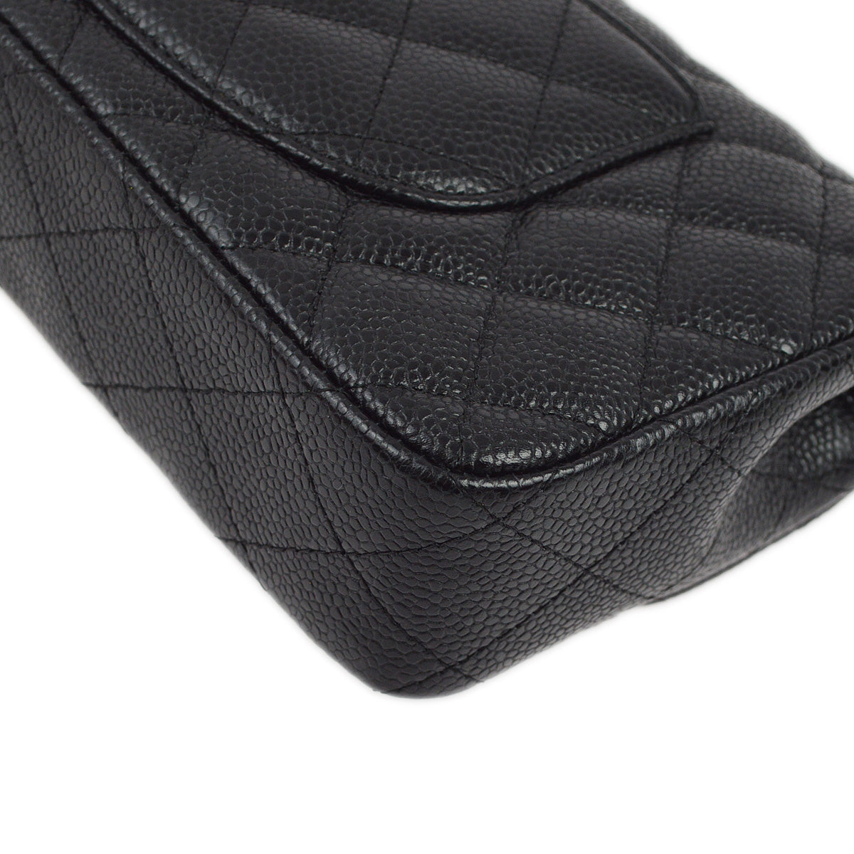 Luxury Chanel 2008-2009 Black Caviar East West Shoulder Bag