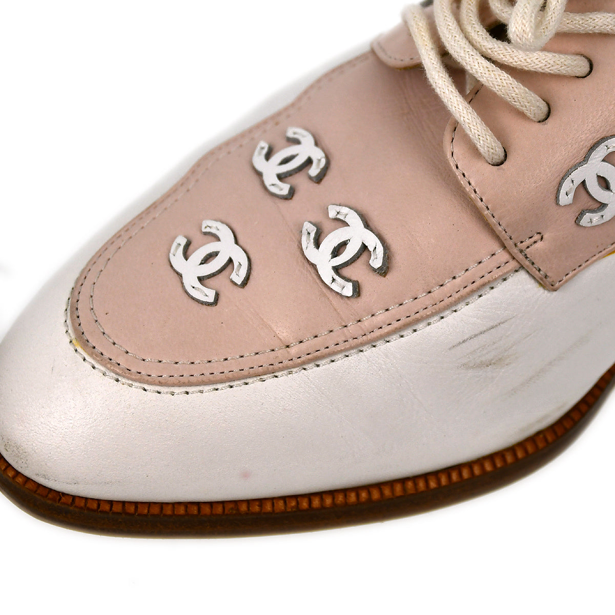 Luxury Chanel * Pink Oxford Shoes #36 1/2