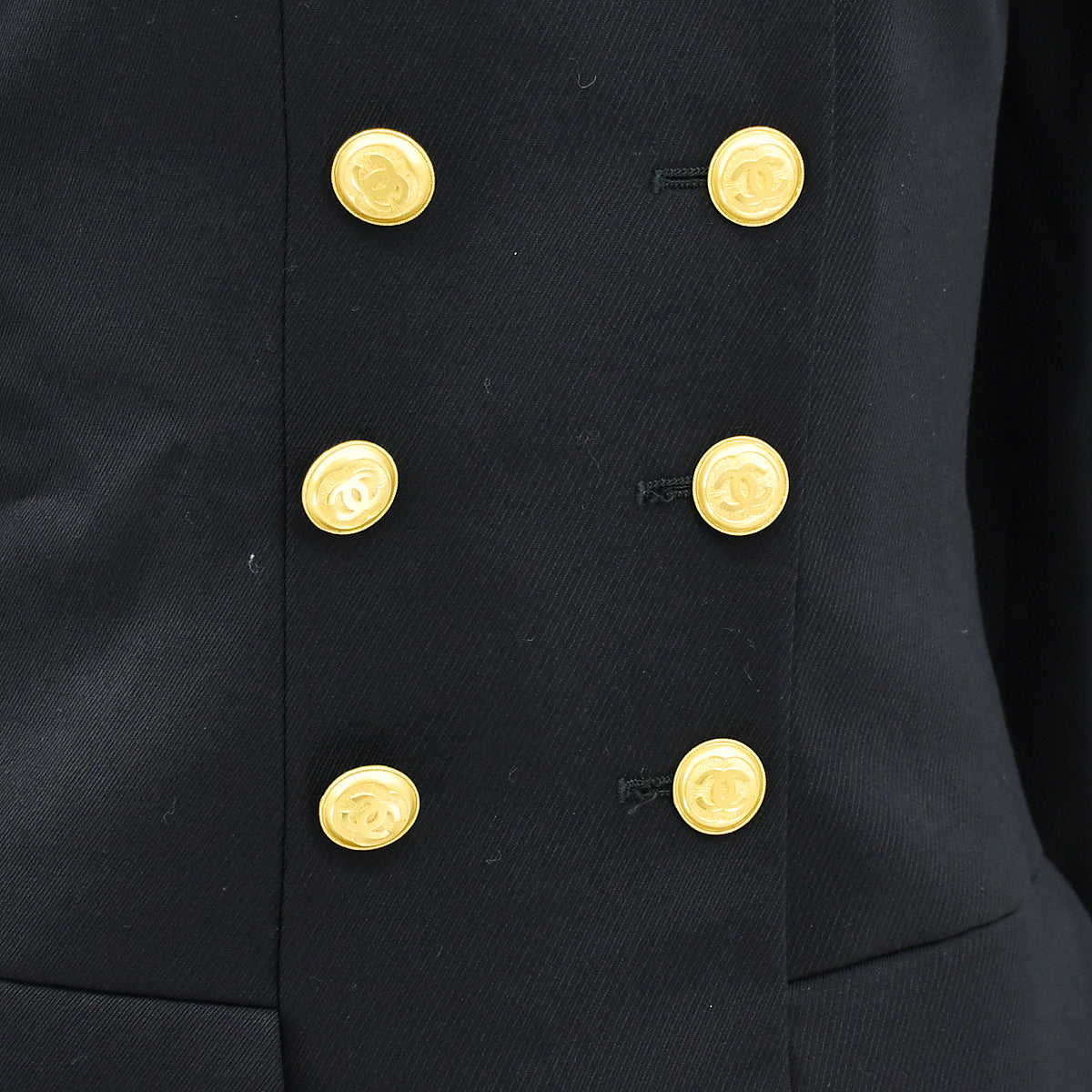 Luxury Chanel Double Breasted Jacket Black 96A #36