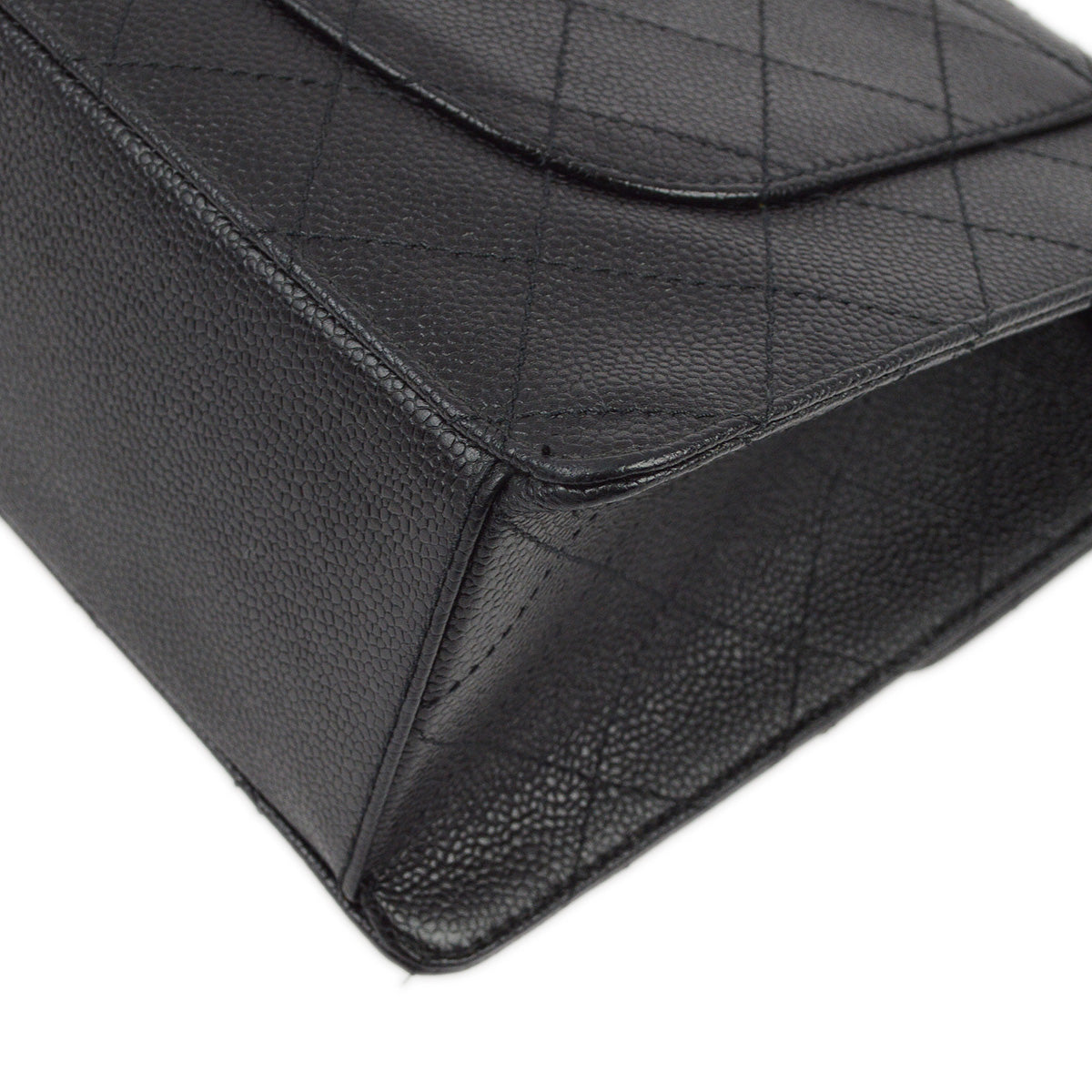 Luxury Chanel 1997-1999 Black Caviar Single Flap Shoulder Bag