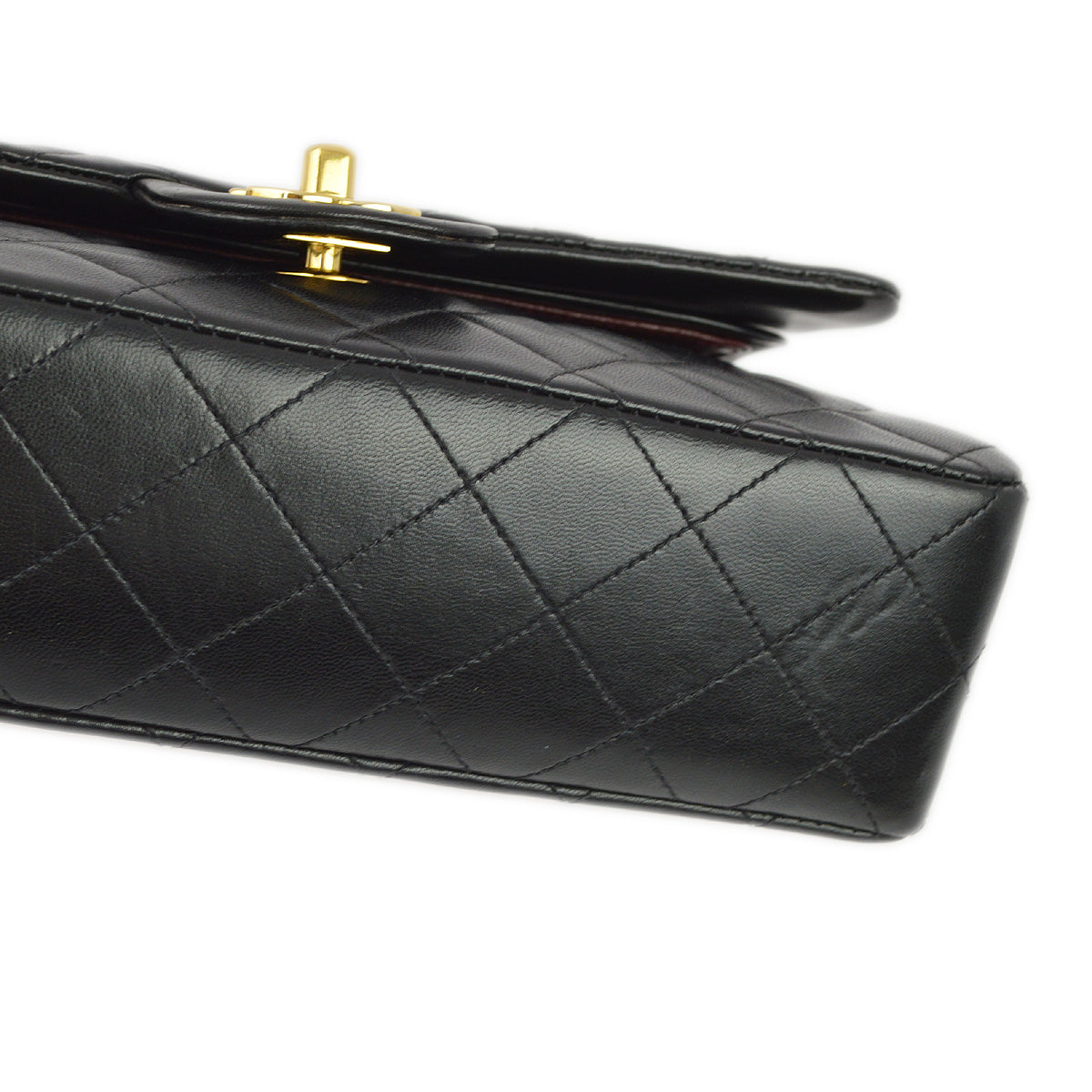 Luxury Chanel 1994-1996 Black Lambskin Small Classic Double Flap Shoulder Bag