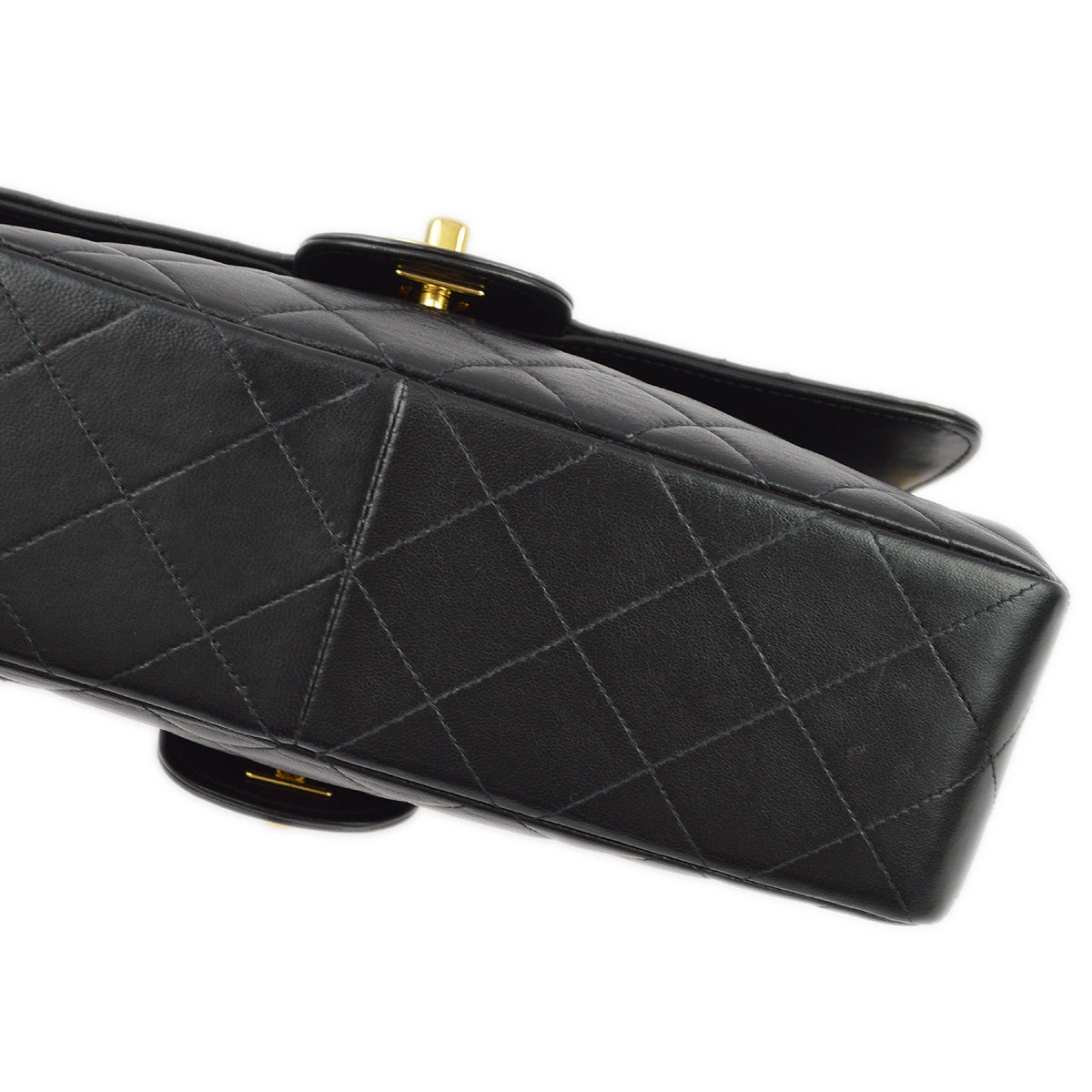 Luxury Chanel 1994-1996 Black Lambskin Double Sided Classic Flap Shoulder Bag
