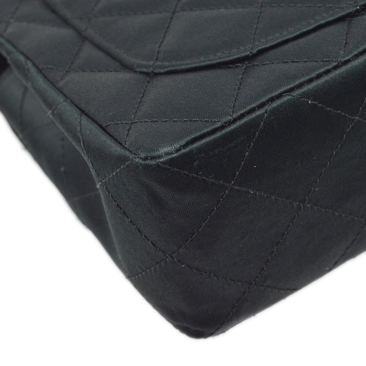 Luxury Chanel 1989-1991 Black Satin Mini Classic Square Flap Shoulder Bag 17