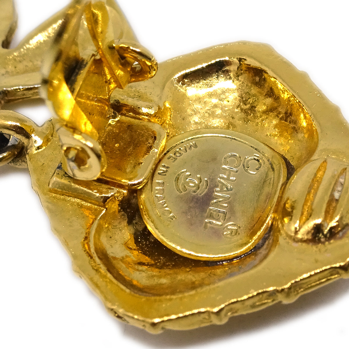 Luxury Chanel Bow Dangle Earrings Clip-On Gold