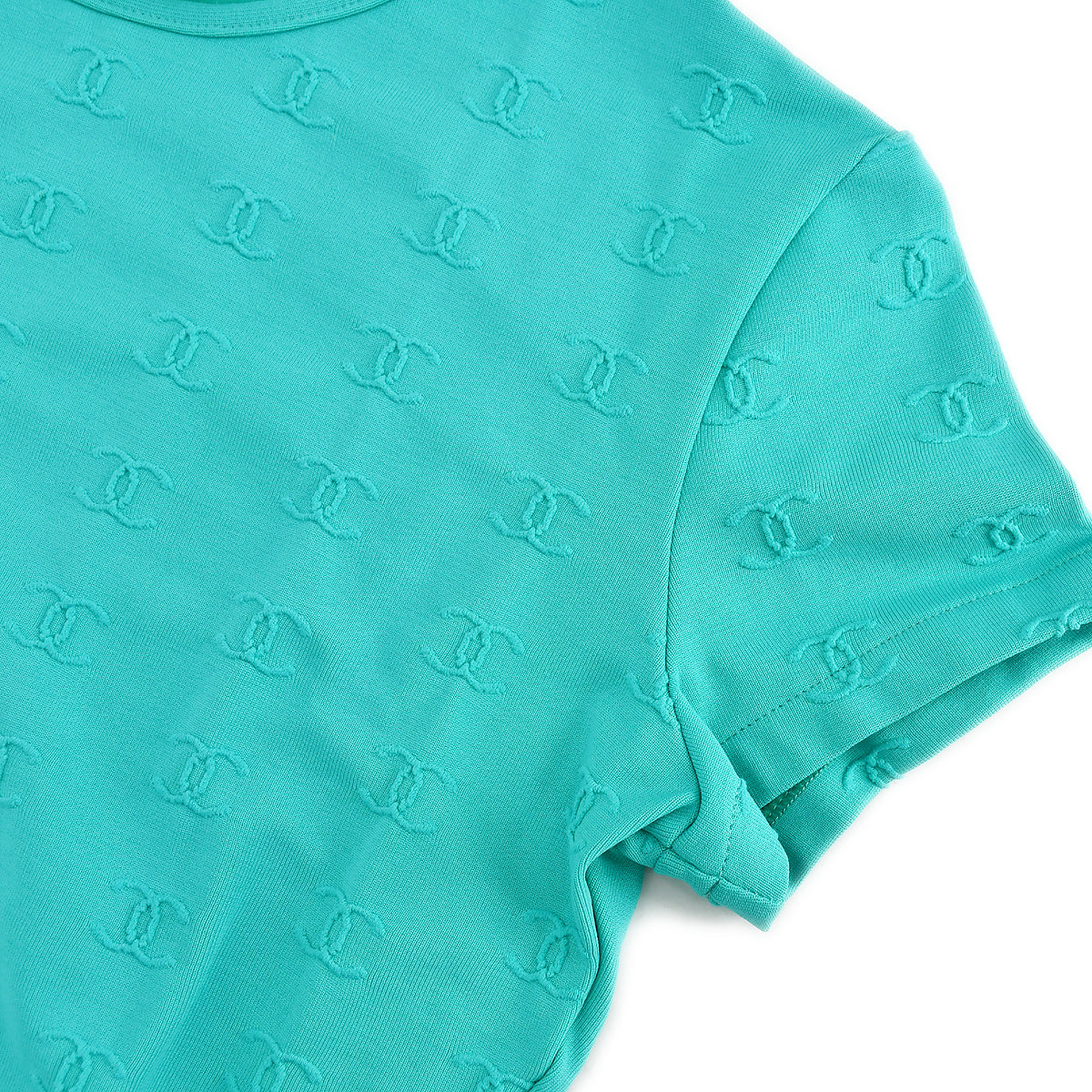 Luxury Chanel Cropped T-shirt Light Blue 97P #38