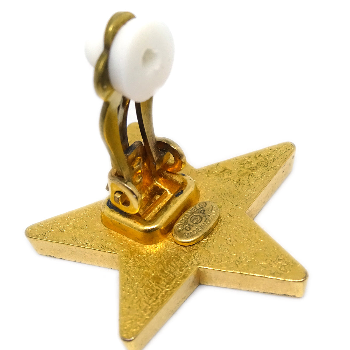 Luxury Chanel Star Earrings Clip-On White 01P