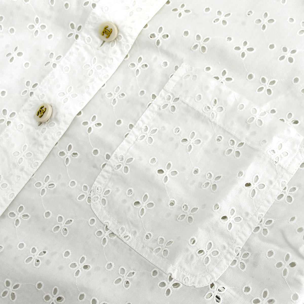 Luxury Chanel Shirt Blouse White #36