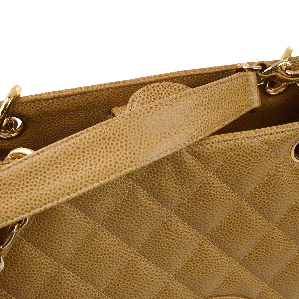 Luxury Chanel 2003-2004 Beige Caviar Petite Shopping Tote PST Handbag