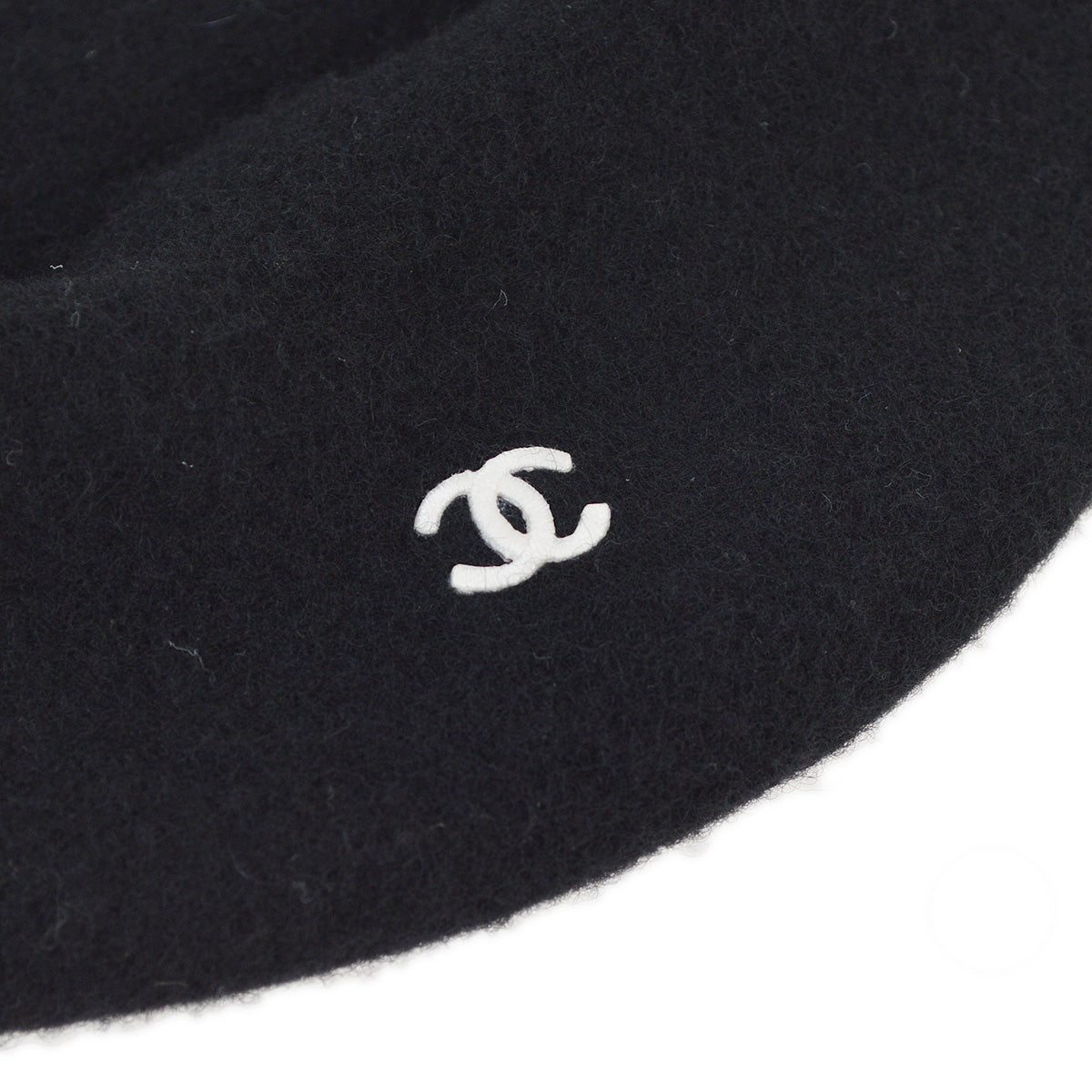 Luxury Chanel Black Hat Beret #57 Small New