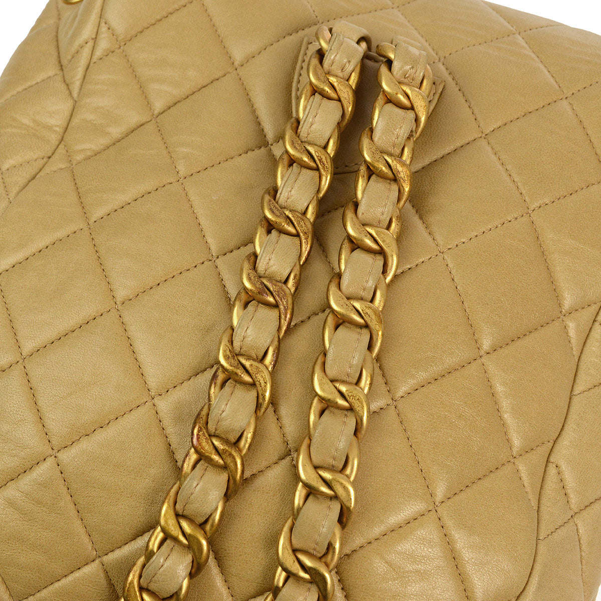Luxury Chanel 1994-1996 Beige Lambskin Large Duma Backpack
