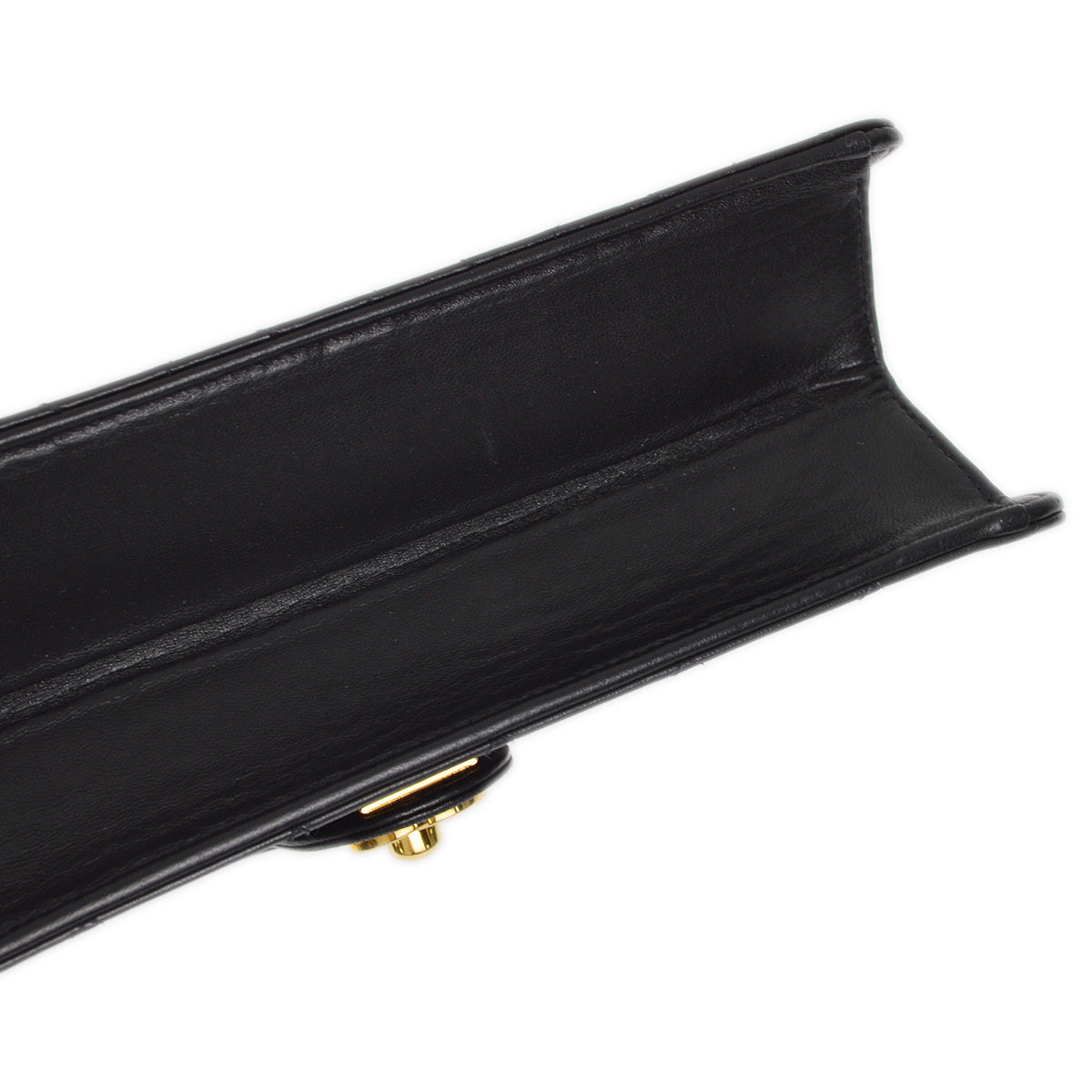 Luxury Chanel 2001-2003 Black Lambskin Turnlock Small Half Flap Shoulder Bag