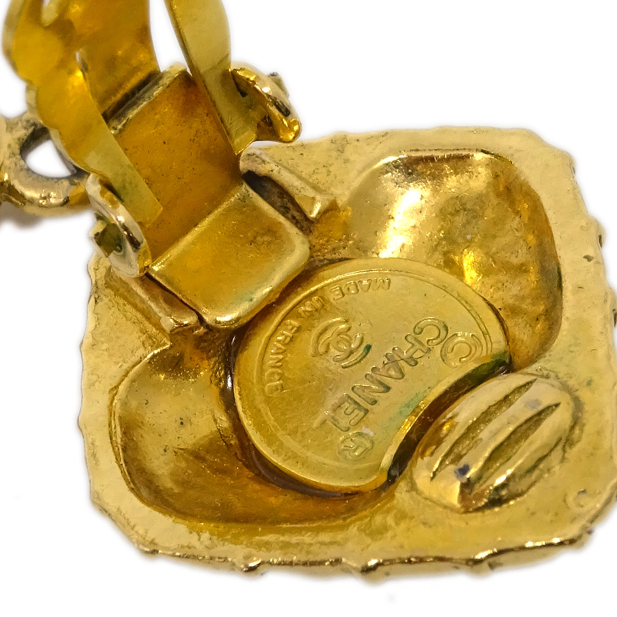 Luxury Chanel Gold Dangle Earrings Clip-On