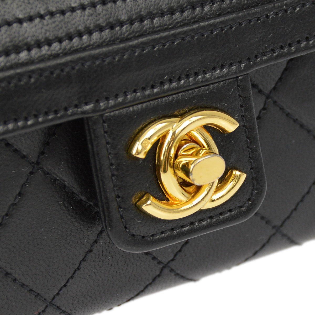 Luxury Chanel * 1986-1988 Black Lambskin Handbag