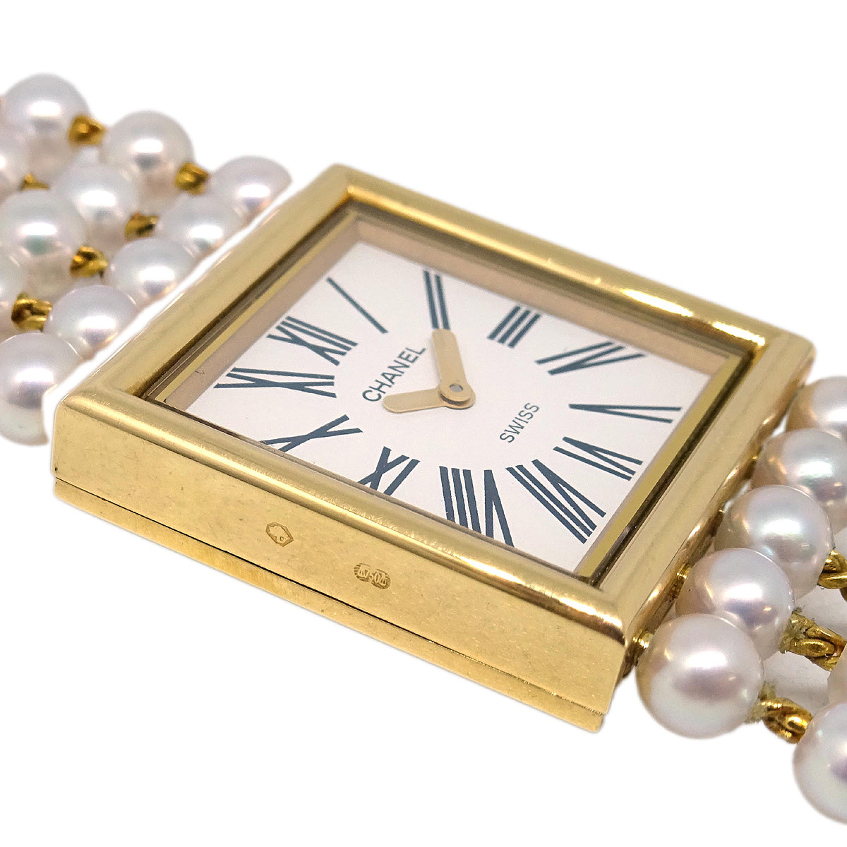 Luxury Chanel Mademoiselle Watch Quartz Pearl 18KYG #L