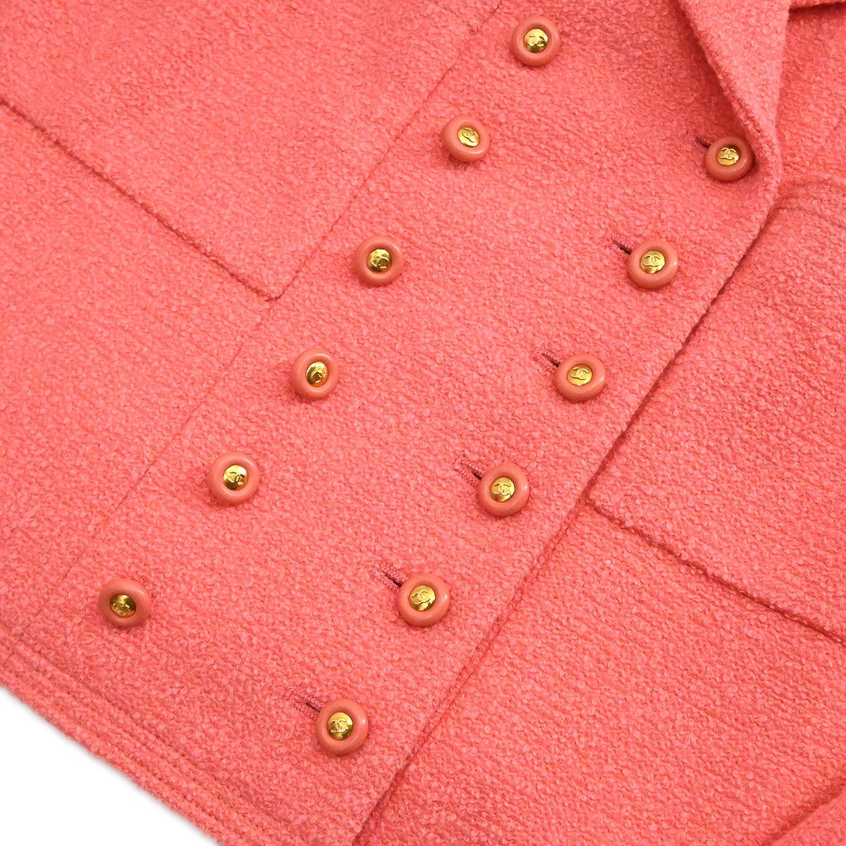 Luxury Chanel Setup Suit Jacket Skirt Pink 96C #42