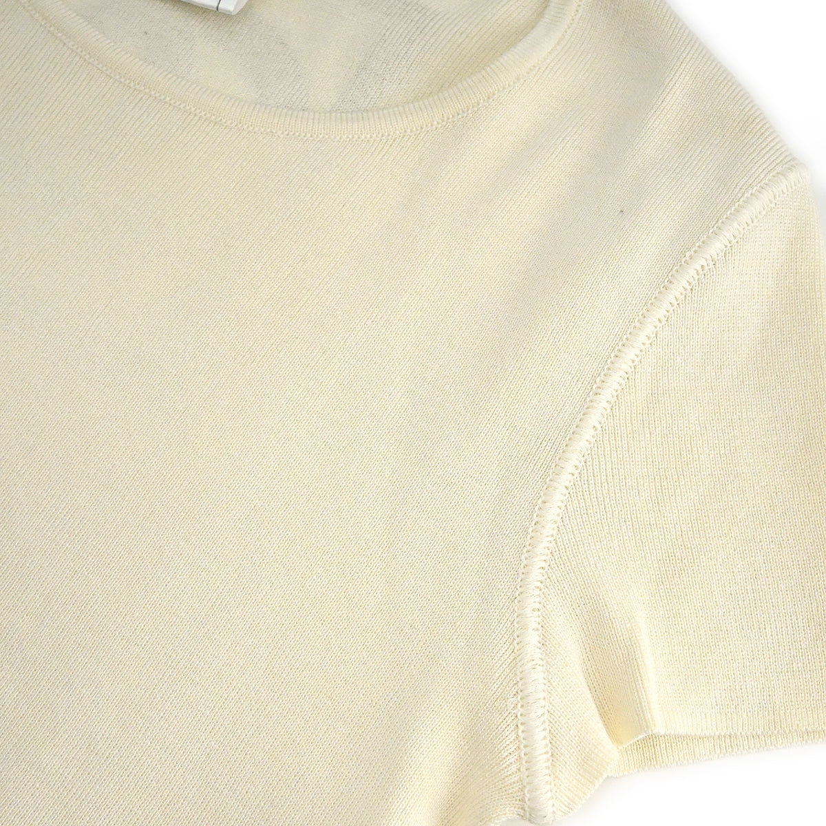 Luxury Chanel Sport Line Short Sleeve T-shirt Top Ivory Gray 01P #44