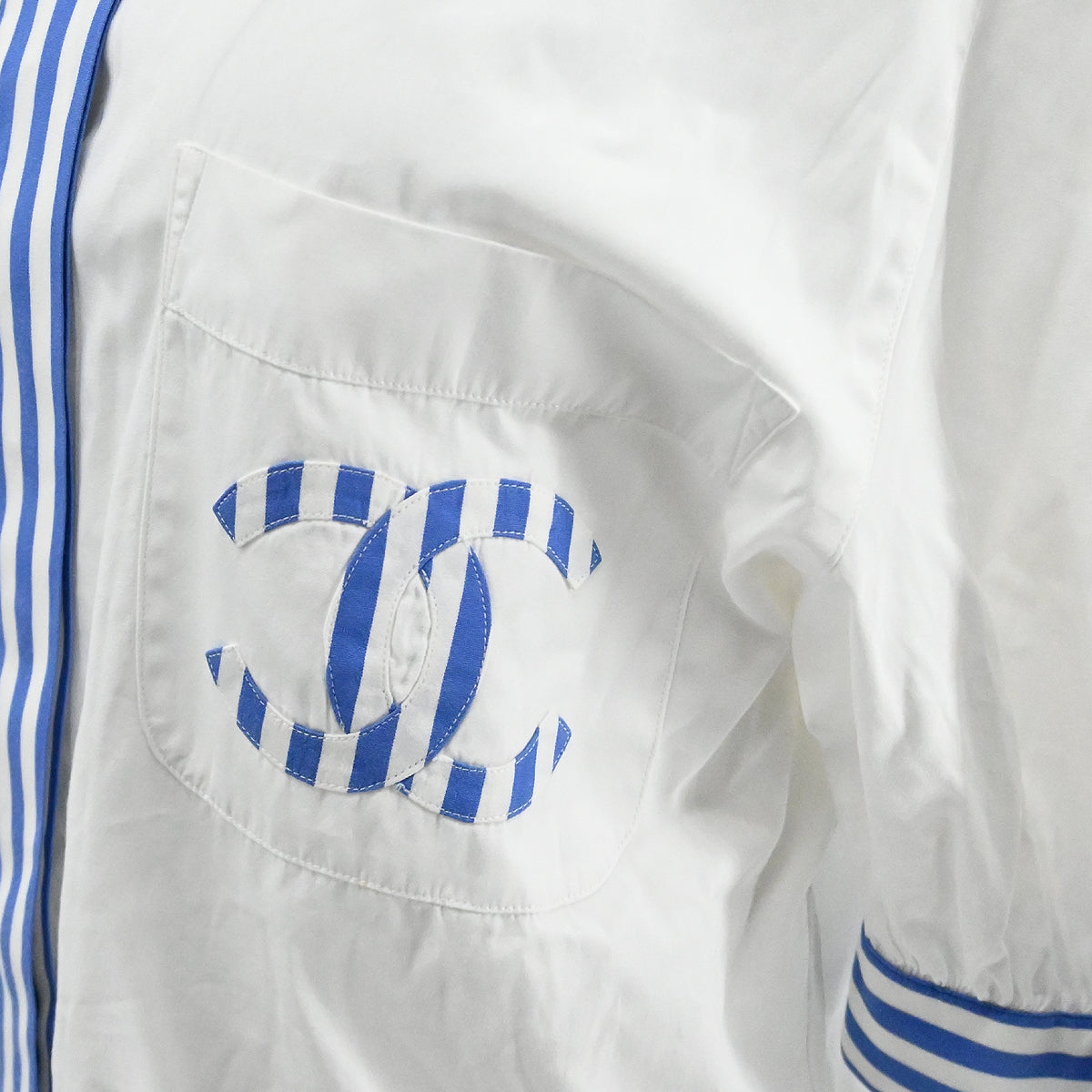 Luxury Chanel Short Sleeve Shirt White