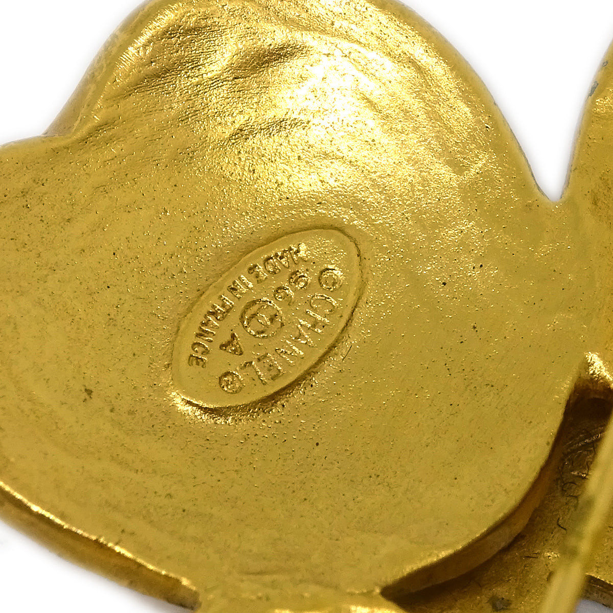 Luxury Chanel Clover Gold Brooch Pin 96A