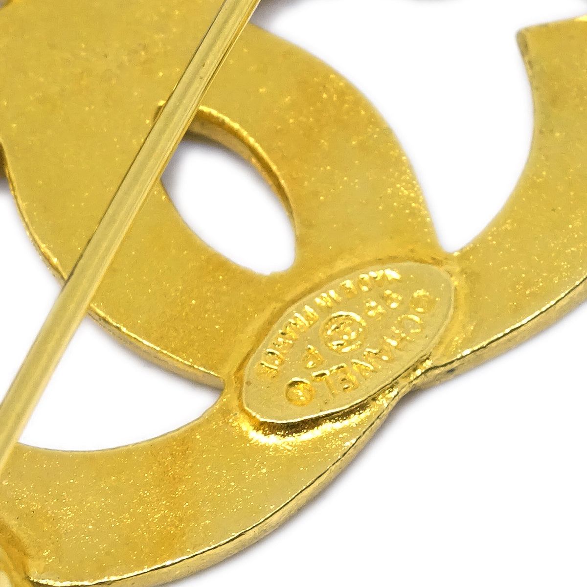 Luxury Chanel Bell Brooch Pin Corsage Gold 95P