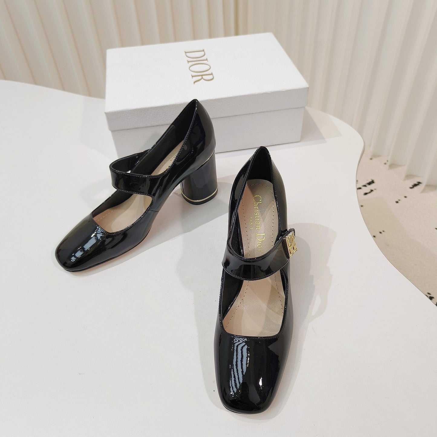 Luxury DiorMiss Luxury DiorPump 85mm In Glossy Black Cowhide 111359
