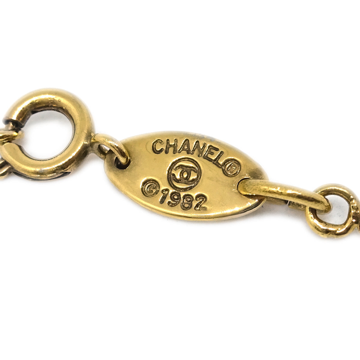 Luxury Chanel Gold CC Pendant Necklace 376/1982