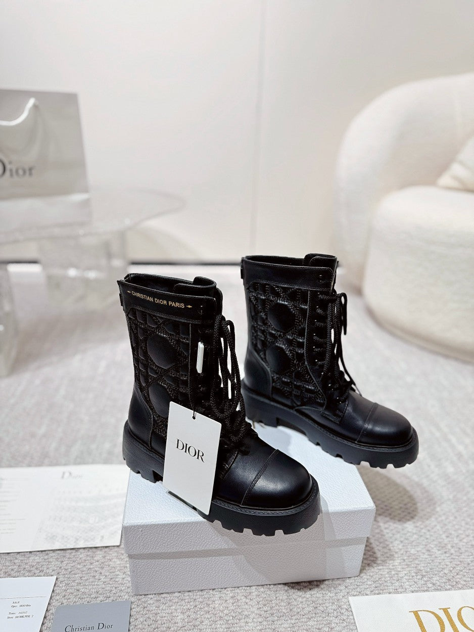 Luxury DiorD-Unit Ankle Boot 40mm In Black Plain Calfskin 988755