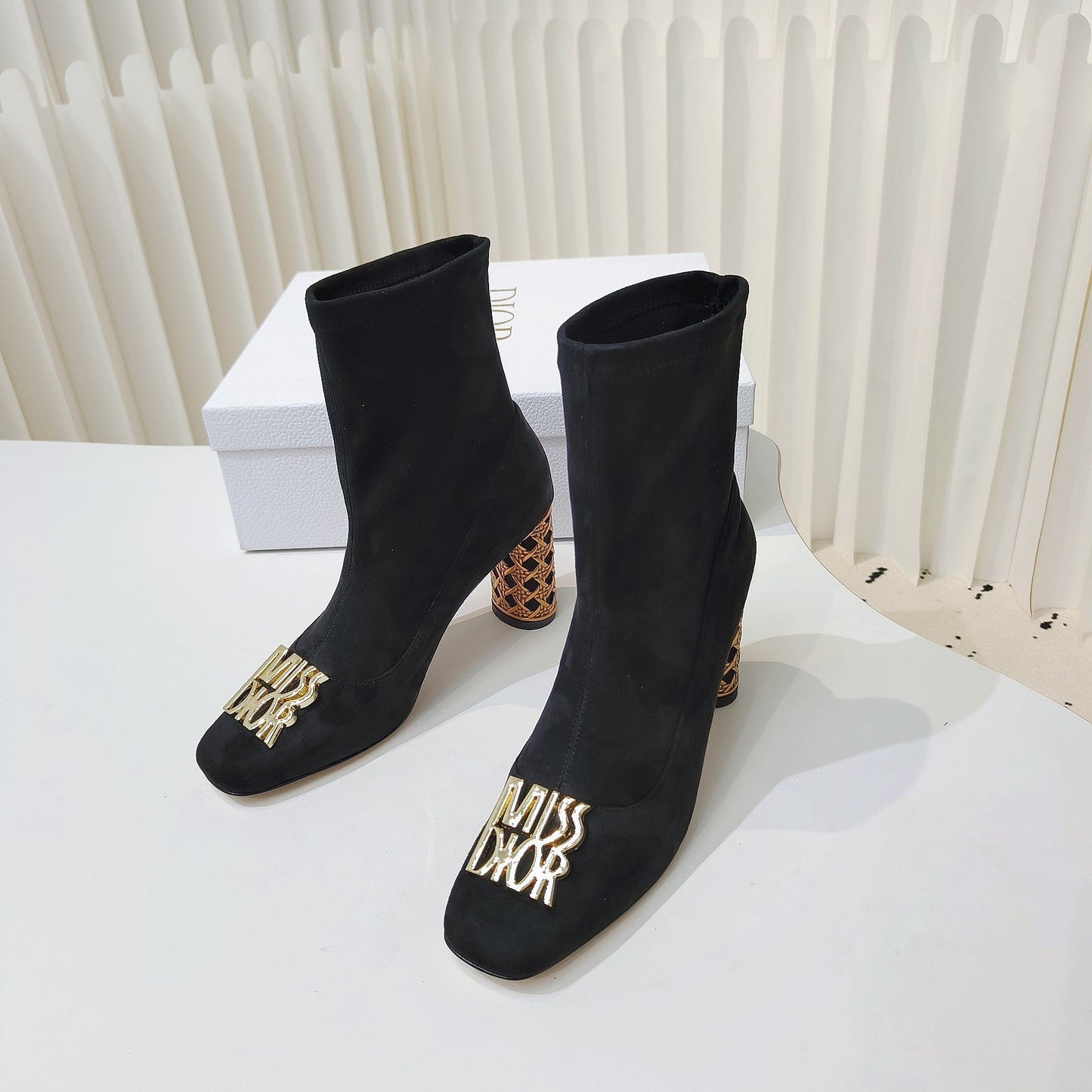Luxury DiorMiss Luxury DiorAnkle Boots 80mm Black Suede 111382