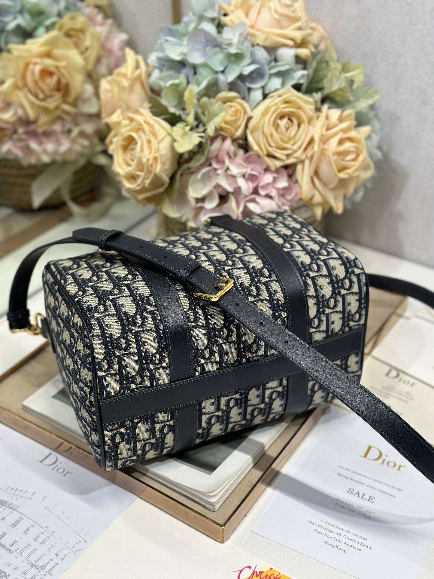 Luxury DiorGroove 25cm Blue Luxury DiorOblique Jacquard