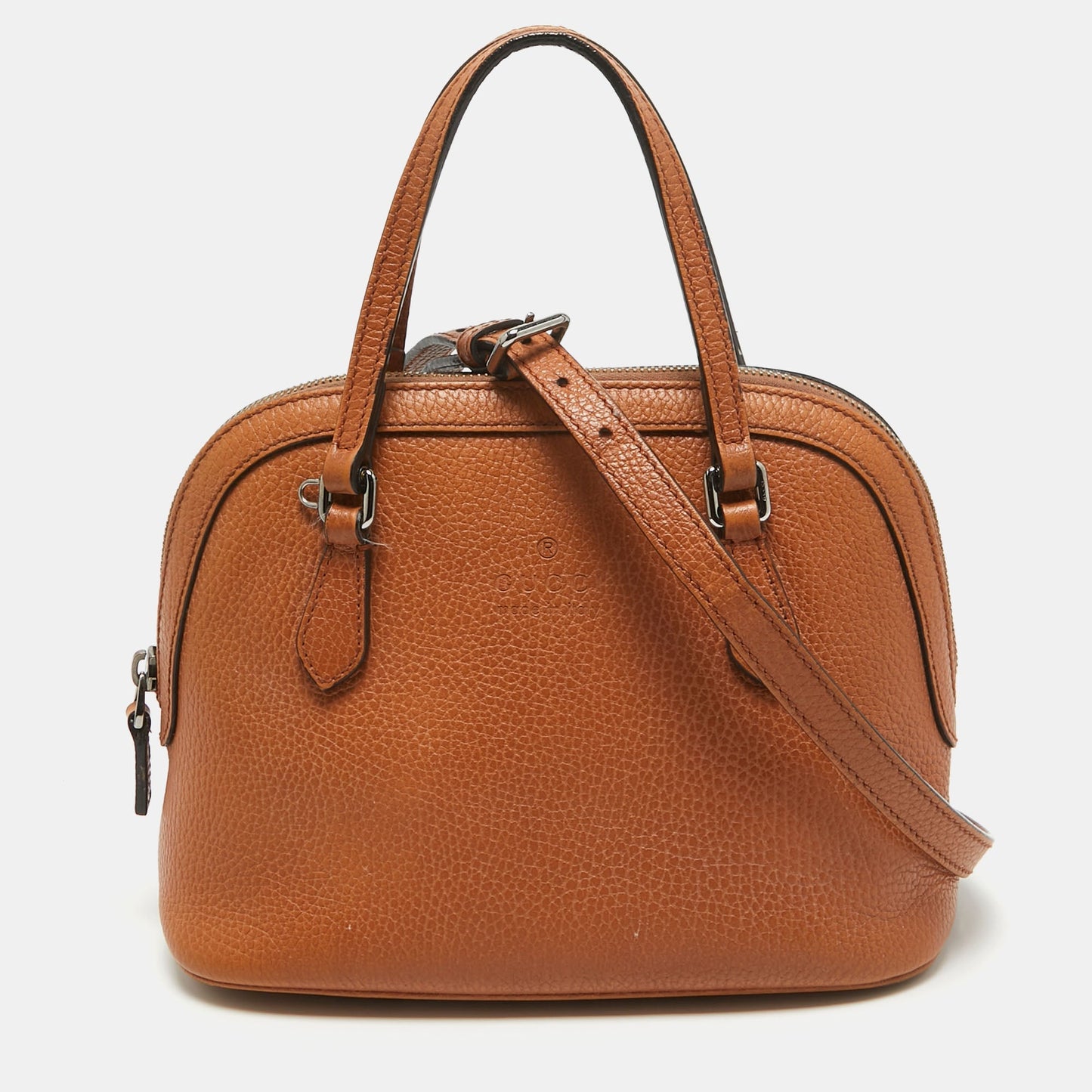 Luxury Gucci Trending 2025 Brown Leather Mini Dome Satchel