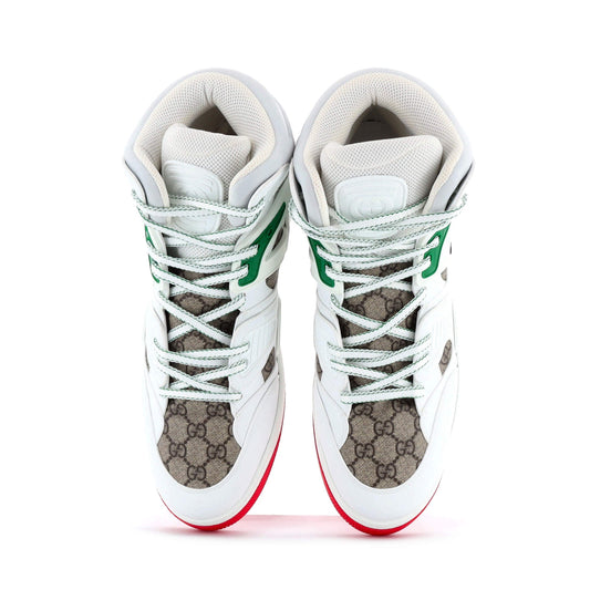 Men's Gucci Basket High-Top Sneakers GG Coated Canvas and Demetra