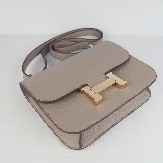 Luxury Hermes Constance Cowskin Leather Bag H017 grey Golden