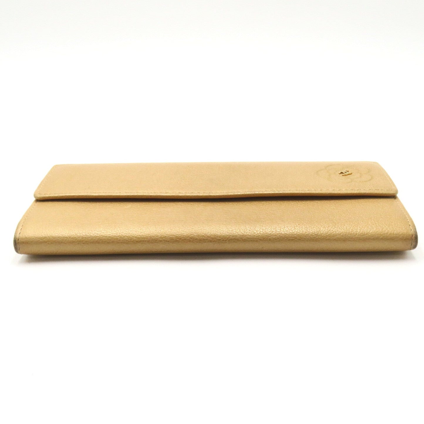 Chanel Camellia Flap Long Wallet Leather Long Wallet in New Condition