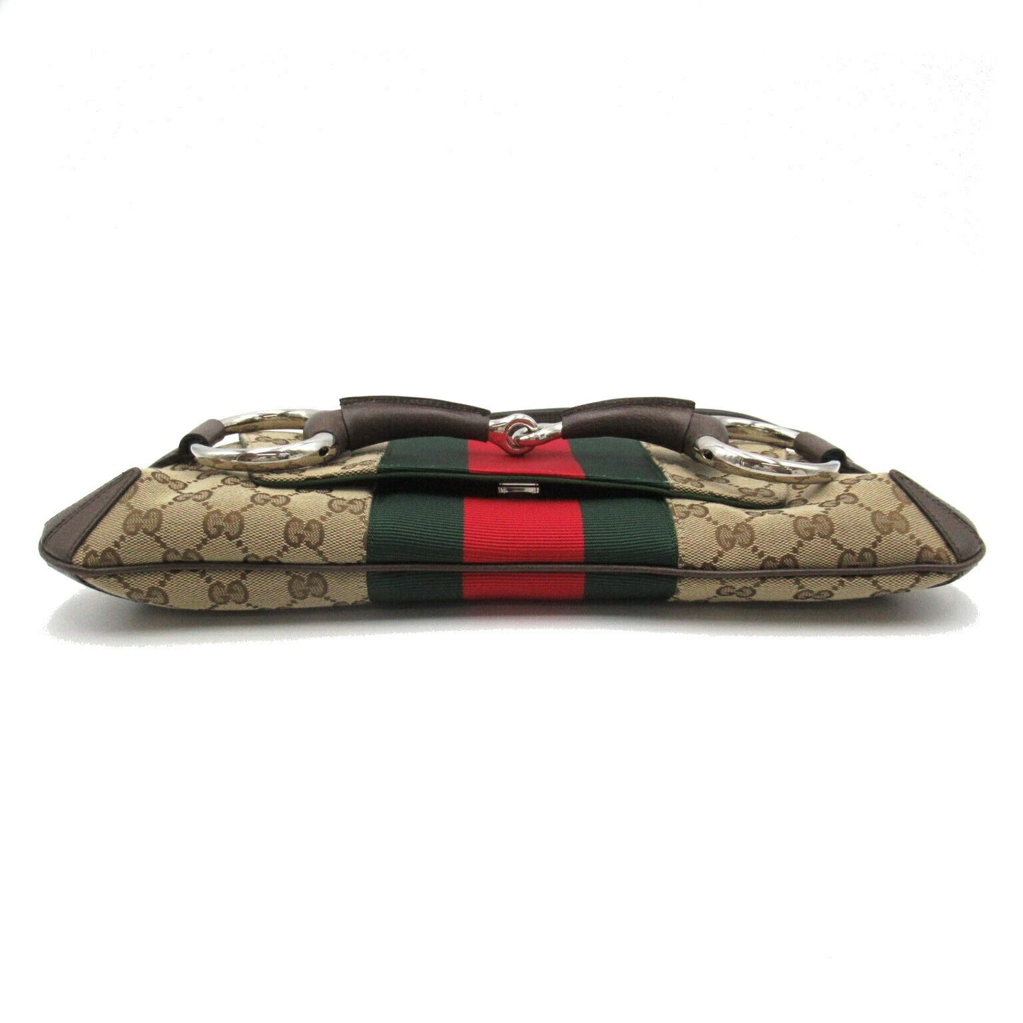 Luxury Gucci Trending 2025 Canvas Horsebit Chain Medium Shoulder Bag