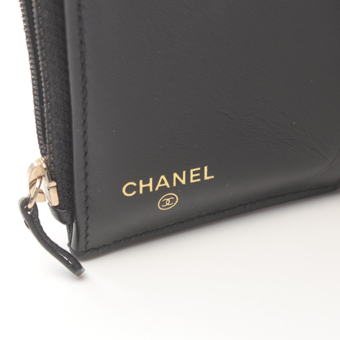 Chanel Leather Coco Mark Tri-Fold Wallet