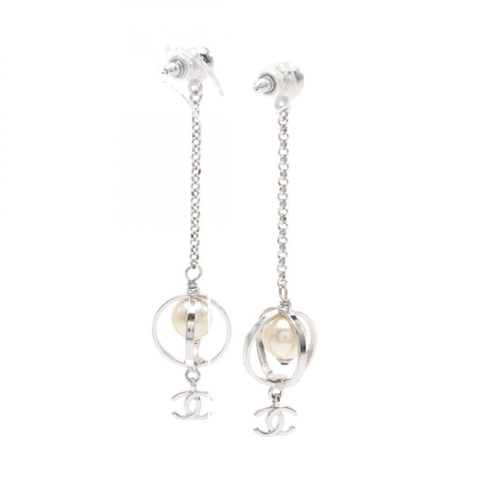Chanel Coco Mark Earrings Stainless Steel Faux Pearl