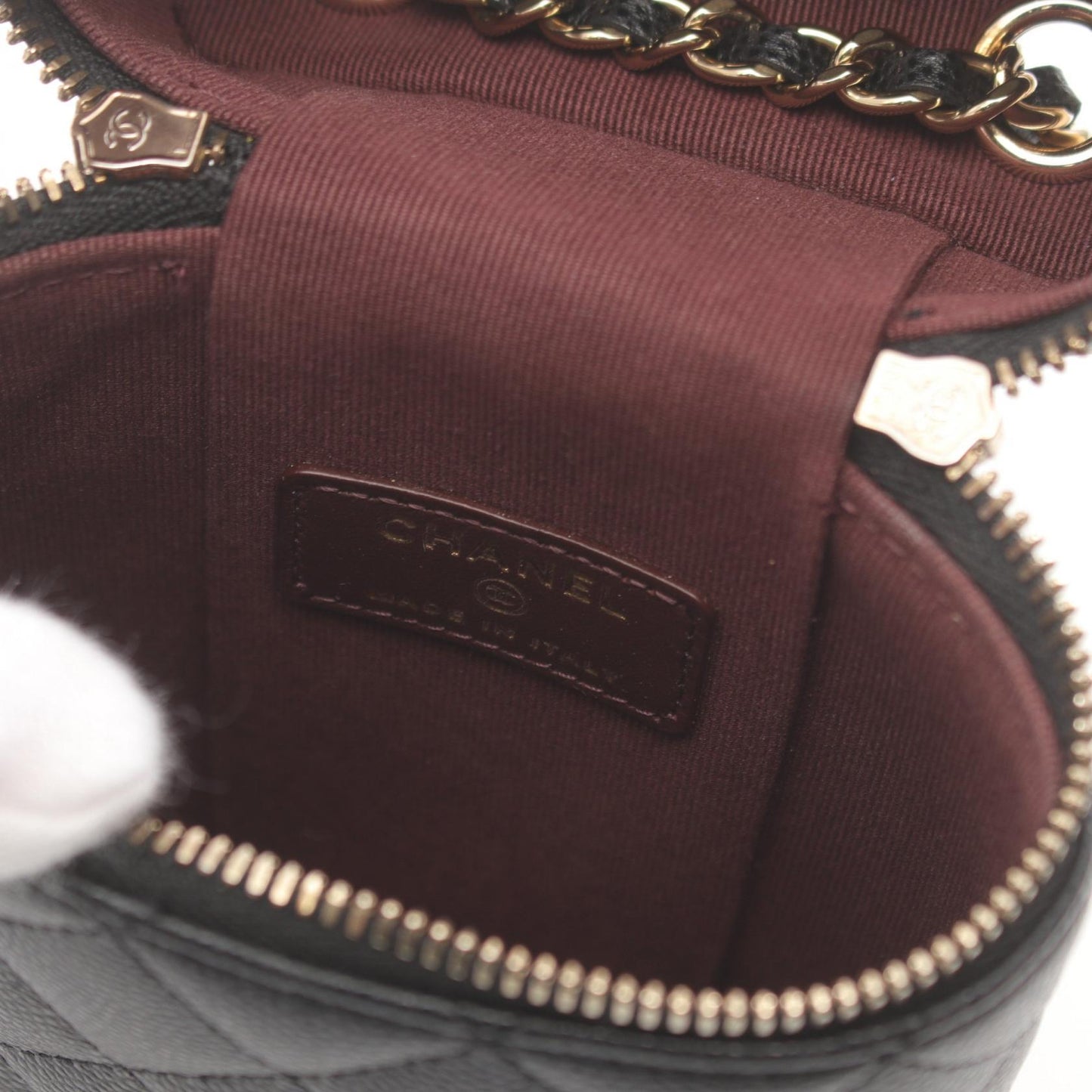 Chanel Caviar Skin Matelasse Phone Holder Bag
