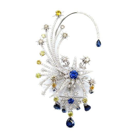 Luxury Gucci Trending 2025 Hortus Deliciarum Earrings K18WG Sapphire