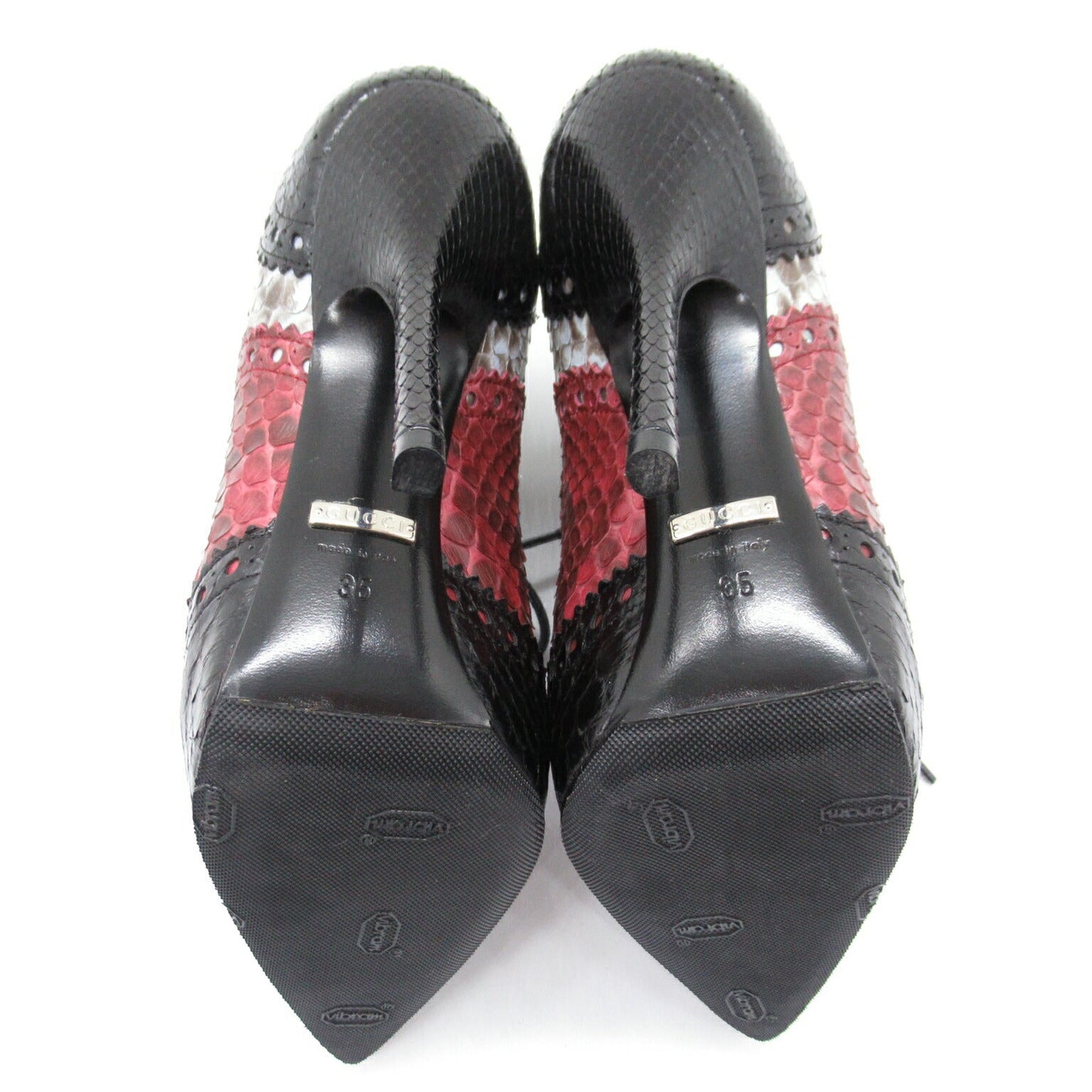 Luxury Gucci Trending 2025 Python Heel Pumps Black Red Brown