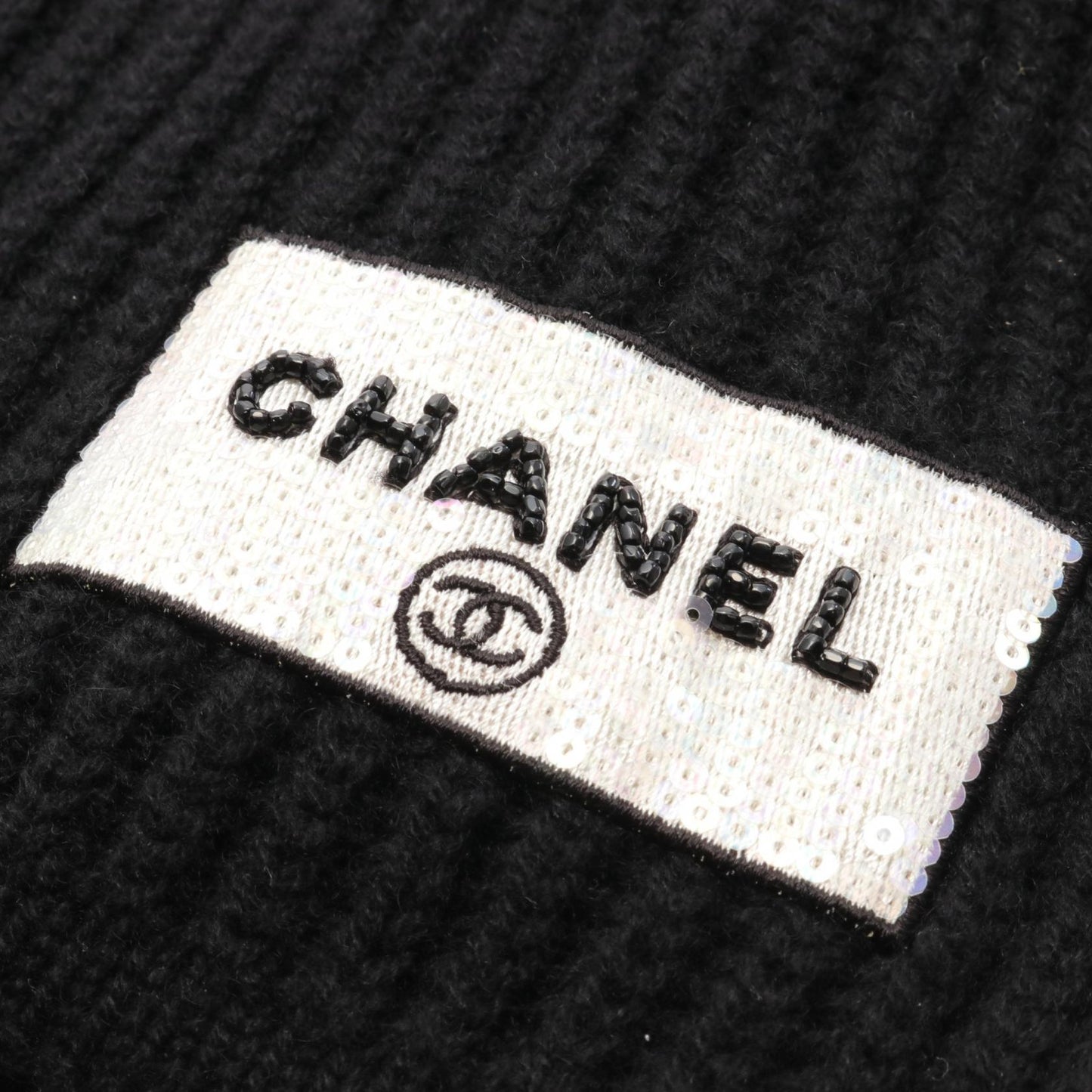 Chanel Cashmere Scarf Black New